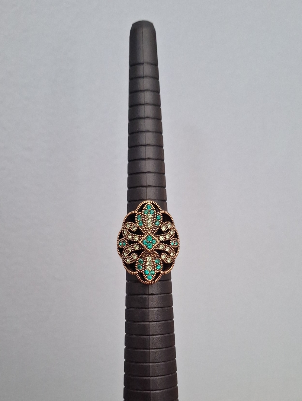 Barse Thailand Statement Ring with Green Stones
